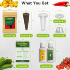 Salsa Garden Seed Pod Kit for AeroGarden, iDoo, Ahopegarden Hydroponic System, 400+ Seeds Includes Red Chili, Green, Yellow, and Purple Bell Pepper, Cucumber, Red/Golden Cherry Tomato (7-Pod)