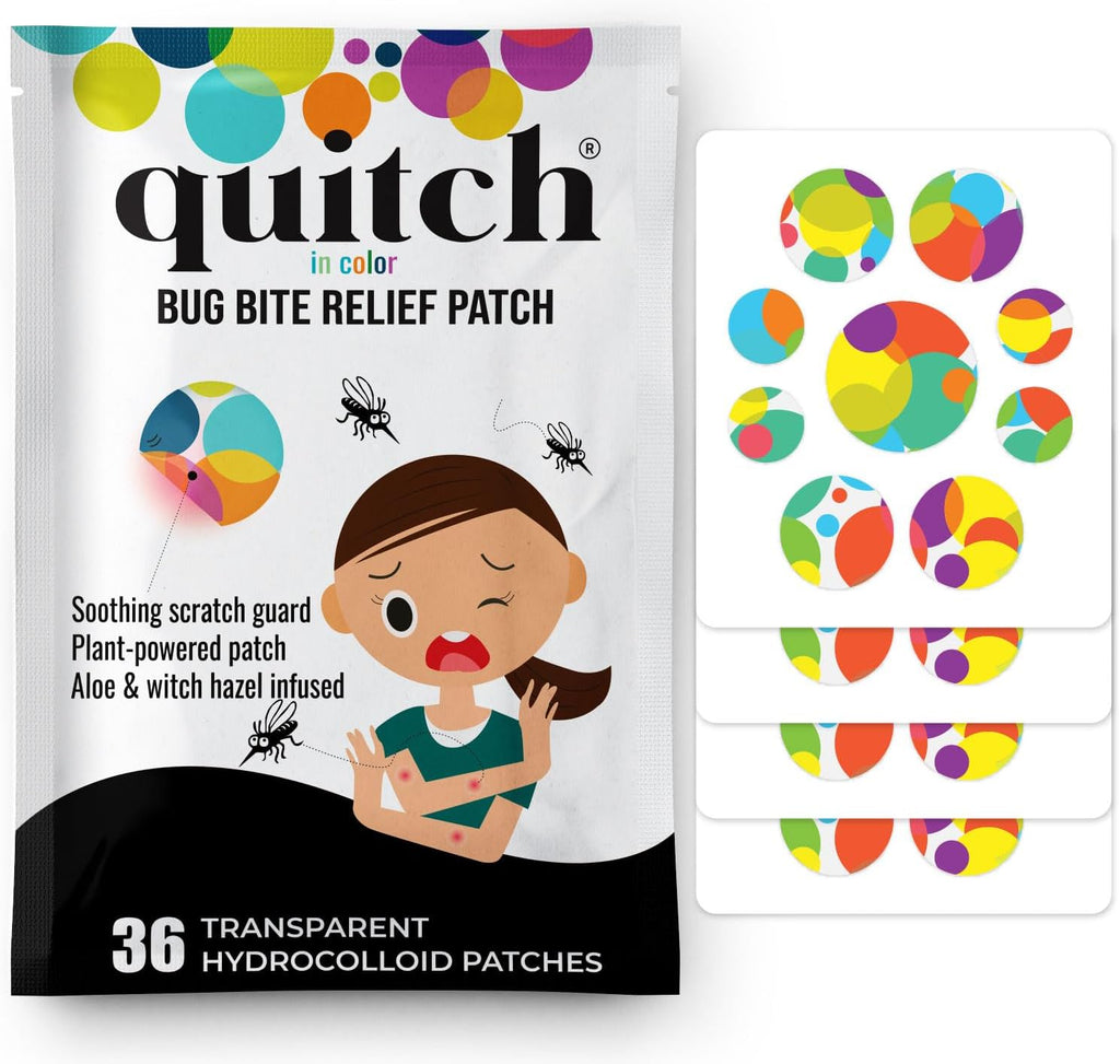 Quitch Mosquito Bite Itch Relief Patch, After Bite Insect Bite Treatment, Anti Itch Cream Alternative, Insect Bite Relief, Cruise, Travel and Camping Essential for Kids