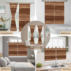 Brown Western Living Room Curtains 96 Inch Length, Window Curtains Tab Top, Vintage Farmhouse Wood Barn Door Light Filtering Window Treatments Drapes 52"x96" 2 Panel