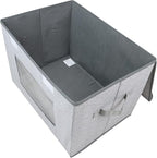 Univivi Larger Fabric Collapsible Storage Bins [2-Pack] Foldable Storage Boxes with Lids, Storage Cube Organizer Basket for Home, Closet, Bedroom (Gray, 17“ x 12” x 12")