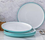 GBHOME 12 Pieces Ceramic Dinnerware Set, Modern White Dish Set for 4，Scratch Resistant Smooth Plates and Bowls Sets，Oven Safe，Microwave & Dishwasher
