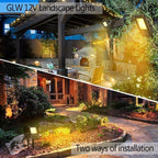 10W LED Landscape Lights 12V Low Voltage Outdoor Spotlights Warm White 3000K IP65 Waterproof with Spike Stand for Garden,Yard,Deck,Step [4 Pack]