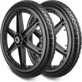 20x1.95" Rim Flat Free Cart Tire Assembly for Rubbermaid Garden Yard Cart, Garden Cart Wheels 20 inch with 5/8" Bearing Replacement for Wheelbarrow, Garden Trailers, Roofing Equipment by AZUNYYDS