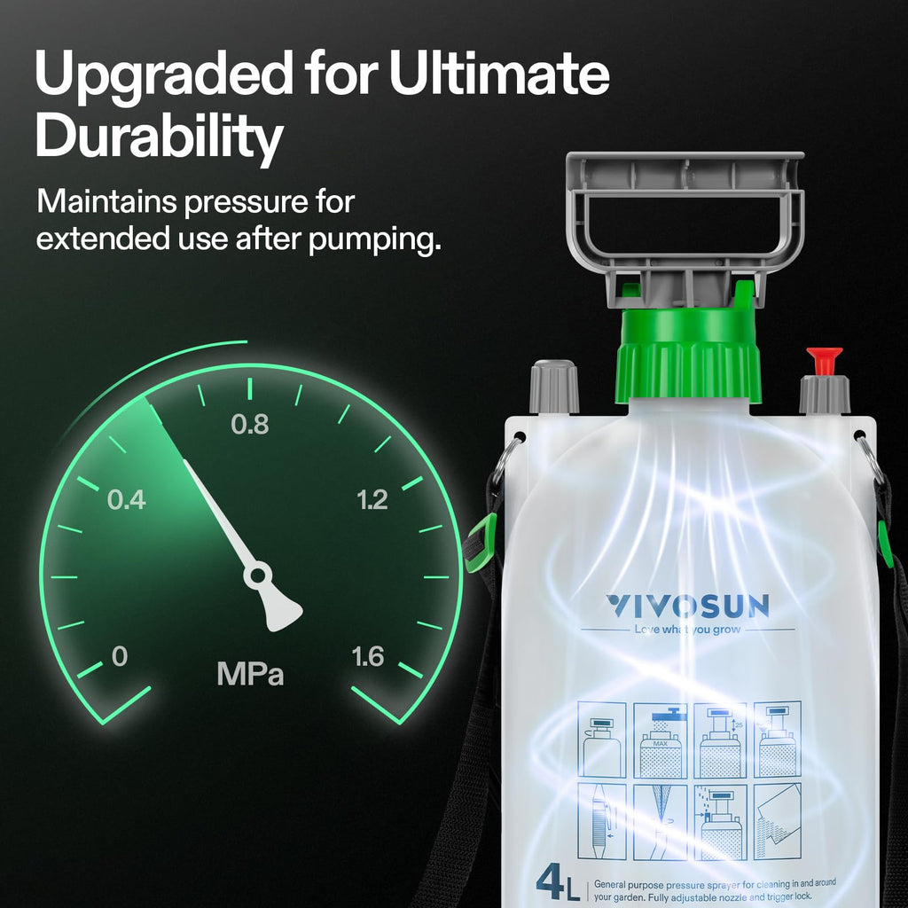 VIVOSUN 1 Gal/4L Pump Sprayer, Garden Water Sprayer