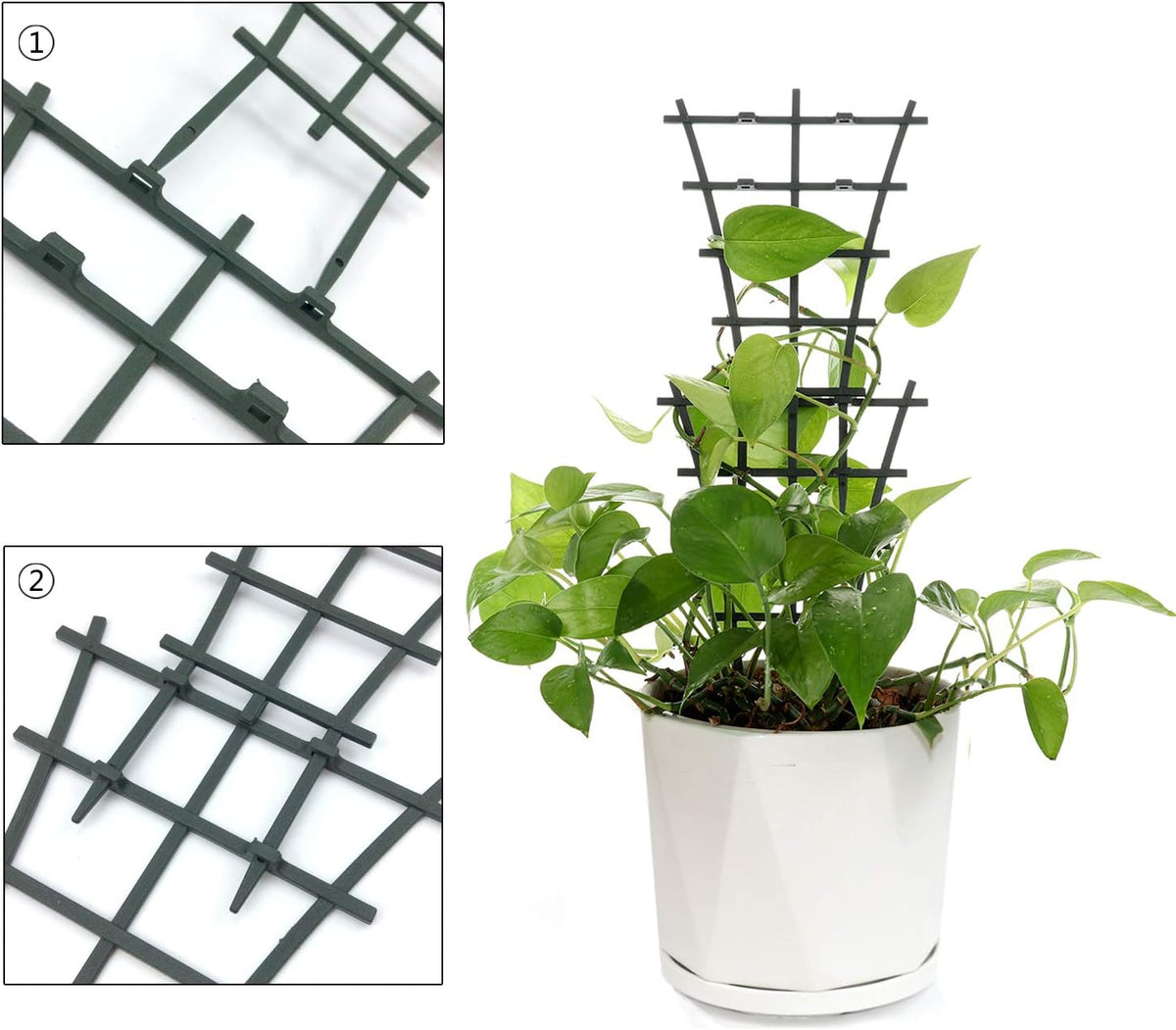 Plant Trellis Indoor, 6Pcs Stackable Plant Trellis for Climbing Plants Indoor, Small Plant Climbing Trellis for Potted Plants Plastic Climbing Plant Support Trellis for Houseplant Hoya Pothos