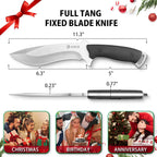 NedFoss Kukri Survival Knife with Sheath, 6" Full Tang Fixed Blade Hunting Knife with G10 Handle for Outdoor, Camping and Survival, Camping Gifts for Men