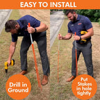 5ft Green Pro Snow Stakes - 60" x 5/16" Driveway Markers, Pointed Tip, Hy Viz Reflective Tape, Armor Cap (Choose Quantity) (150)