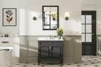 24x36 Inch Black Bathroom Mirror for Wall, Thick Metal Framed Rectangle Mirrors for Over Sink, Bedroom, Living Room, Entryway, Anti-Rust, HD Tempered Glass
