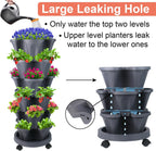 Vertical Planter 6 Tier Stackable Planters Garden Planters Strawberry Herb Flower and Vegetable Planter Indoor Outdoor Gardening Pots with Removable Wheels and Tools