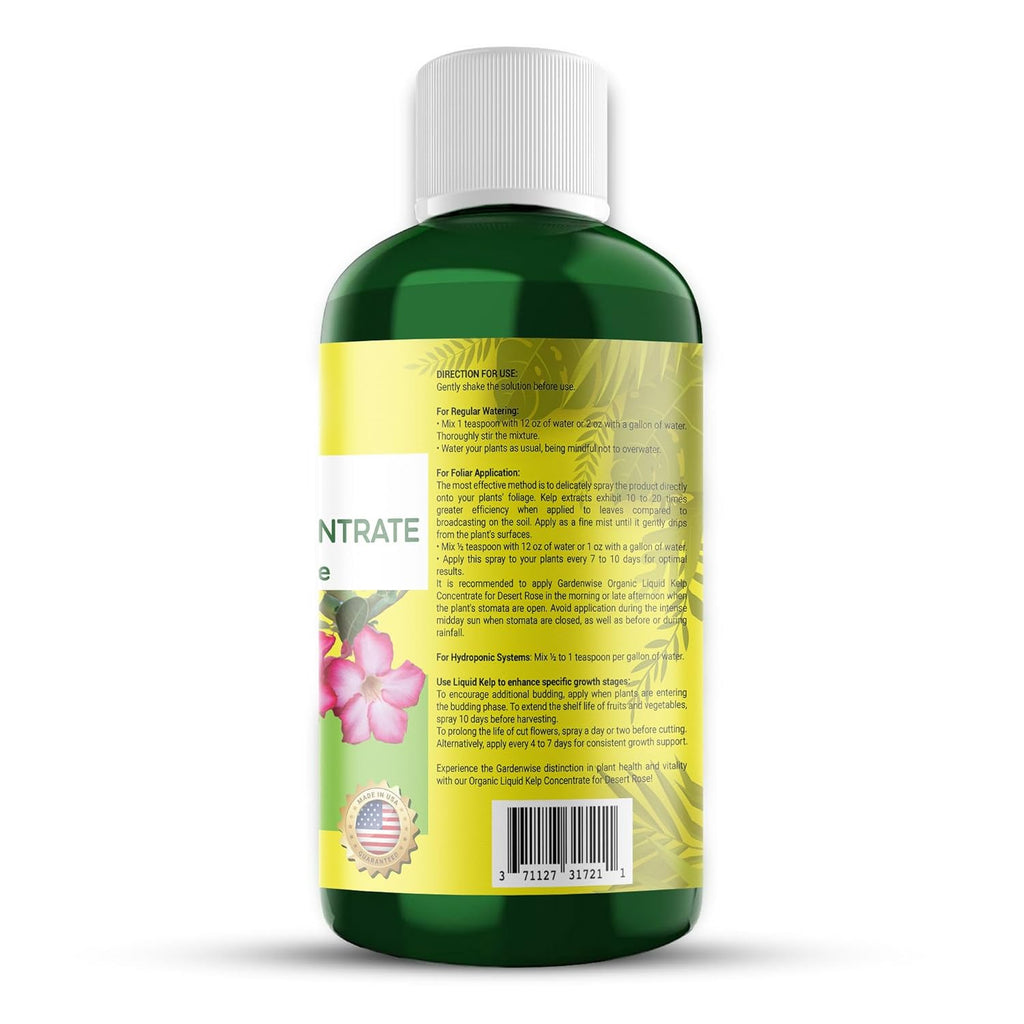 Liquid Kelp Fertilizer for Desert Rose - Plant Food for Adenium & Desert Plants - Organic Seaweed Fertilizer for Robust Growth and Blooms (32 OZ)