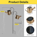 WITOROR Solar Watering Can Lights Outdoor, IP65 Waterproof Garden Decor Solar Garden Light 8 Multi-Color Changing Modes One Pole Two Lights Outdoor Decorations for Yard, Lawn, Patio
