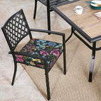FUNHOME Outdoor Chair Cushions 18"x18"x2.5" Set of 2,Water Reistant Patio Chair Cushion with Zipper&Ties,18x18 Inch Square Seat Cushion for Garden Furniture Chairs(Butterfly Black)
