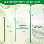 Extendable Plant Stakes, Length Scalable from 17.9IN to 42.3IN Plant Support Stake, Orchid Sticks with Clips for Indoor Outdoor,Garden Stakes for Plant,Tomato,Vegetables,Monstera,Vine - 3Pack