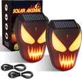Solar Nocturnal Animal Repeller with Flickering Flame, Waterproof Solar Racoon Repellent Outdoor Coyote Deterrent for Fox, Raccoon, Skunk, Deer - Predator Light for Chicken Coop, Garden (Amber-2pack1)