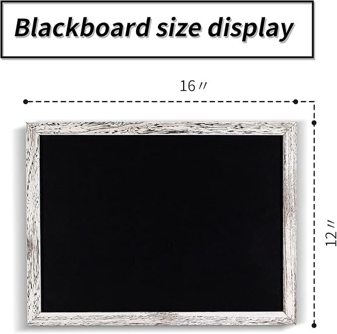 Chalkboard 12x16 inches, 3 Pack Non-Magnetic Blackboard, Rustic White Wooden Framed Chalkboards for Wedding, Kitchen and Home Decor