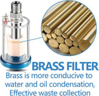 3 Pcs Water Oil Separator Mini in-Line Air Filter, 1/4 Inch NPT Inlet and Outlet Airbrush Filter Moisture Separator - Use on Compressor Air Line Hose, Air Tools, Paint Spray Guns