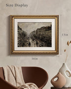 VIYYIEA Gold Framed Wall Art Canvas Print Home Decor for Living Room Classical Cityscape Artwork Wall Decorations Vintage Canvas Prints Parisian Street Bathroom Farmhouse Wall Pictures Office 13x16in