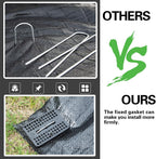 Bakulyor 100 Pcs Landscape Staples + 100 Pcs Gasket, 6 Inch Garden Stakes Staples 11 Gauge U Shaped Galvanized Lawn Landscape Pins, Heavy Duty Yard Ground Pin for Weed Barrier Sod Fabric Decorations