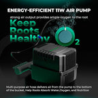 MARS HYDRO DWC Hydroponics Grow System 5 Gallon Deep Water Culture with Recirculating Drip Garden System 11W Air Pump, Multi-Purpose Air Hose, Air Stone, 4 Buckets and Top Drip Kit