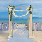 Wedding Arch Backdrop Stand, Gold Double Square Arch Backdrop Stand for Ceremony, 7.87ft Tall Metal Open Balloon Arches Garden Arbor Frame for Photo Background Decoration