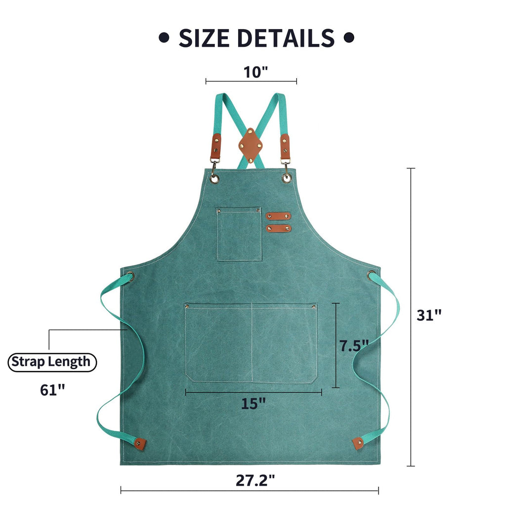 ZOMAO Chef Apron, Cotton Canvas Gardening Apron with Large Pockets for Men and Women,Kitchen Cooking Baking Bib Heavy Duty Adjustable Garden Apron