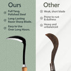 Muldale Japanese Weeding Sickle – Curved Razor Hand Hoe Garden Tool with Ergonomic Wooden Handle for Easy Manual Weeding & Gardening