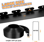 4IN x 33FT Landscape Edging, Garden Edging Borders with 40pcs Metal Stakes, Flexible Plastic Garden Border for Lawn, Landscaping, Flower Beds, Trees and Yard