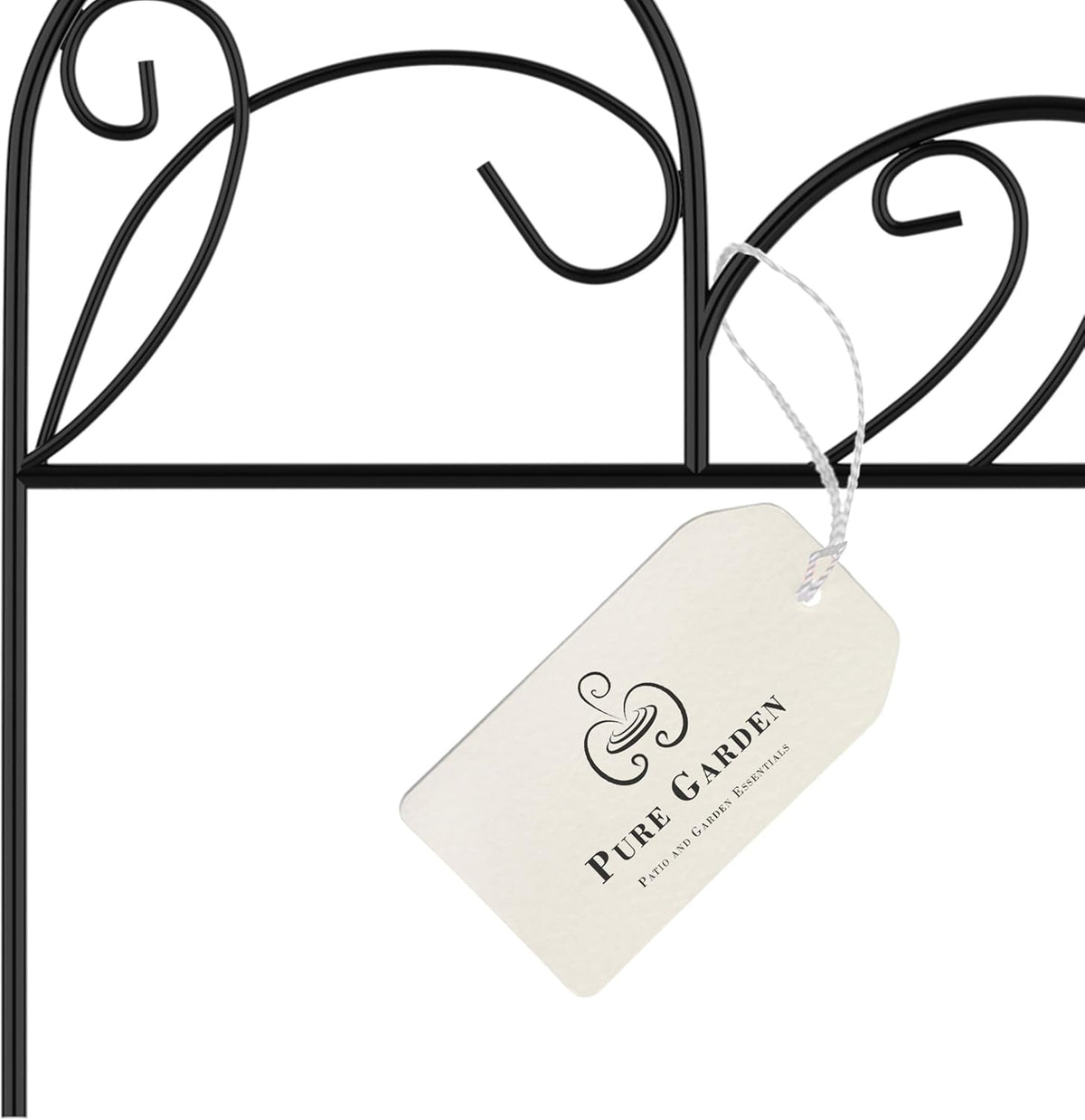 Metal Garden Fencing- Set of 5 Panels of Mimosa Decorative Edging Flower Beds & Landscaping- Interlocking, Flexible Design in Black by Pure Garden