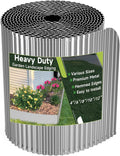 Corrugated Garden Edging,10"×20Ft Galvanized Steel Landscape Edging & Lawn Edging Border,Metal Garden Border for Flower Beds,Garden,Lawn,Raised Beds & Tree Surrounds(Silver)