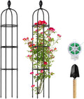 2 Pack 5Ft Tall Garden Obelisk Trellis for Climbing Plants Outdoor, Plant Trellis Garden Tower Trellis for Potted Plant Climbing, Flowers Vegetable Cucumber Trellis