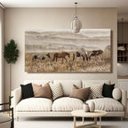 VAYIMDH Landscape Wall Art Print Animal Canvas Wall Picture Wall Decorations for Bedroom 24"x48" Beige and Gold Hanging Art Posters for Office