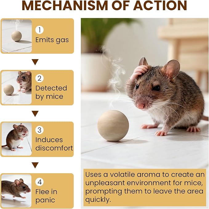 Rodent Repellent Indoor 34 Balls – Natural Peppermint Mouse Repellent, Mice Repellent Deterrent for Outdoor Use, Rodent Repellent Indoor for Home, Garage, Car & RV