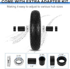 16" Flat Free Wheelbarrow Tires, 4.80/4.00-8" Flat-Free Solid Tire with 5/8" Axle Bore Hole for Wheelbarrow Lawn Mover Trolley Dolly Go Kart Replacement (2 Pack)