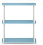 Furinno Turn-N-Tube 3-Tier Compact Multipurpose Shelf Display Rack, Light Blue/White