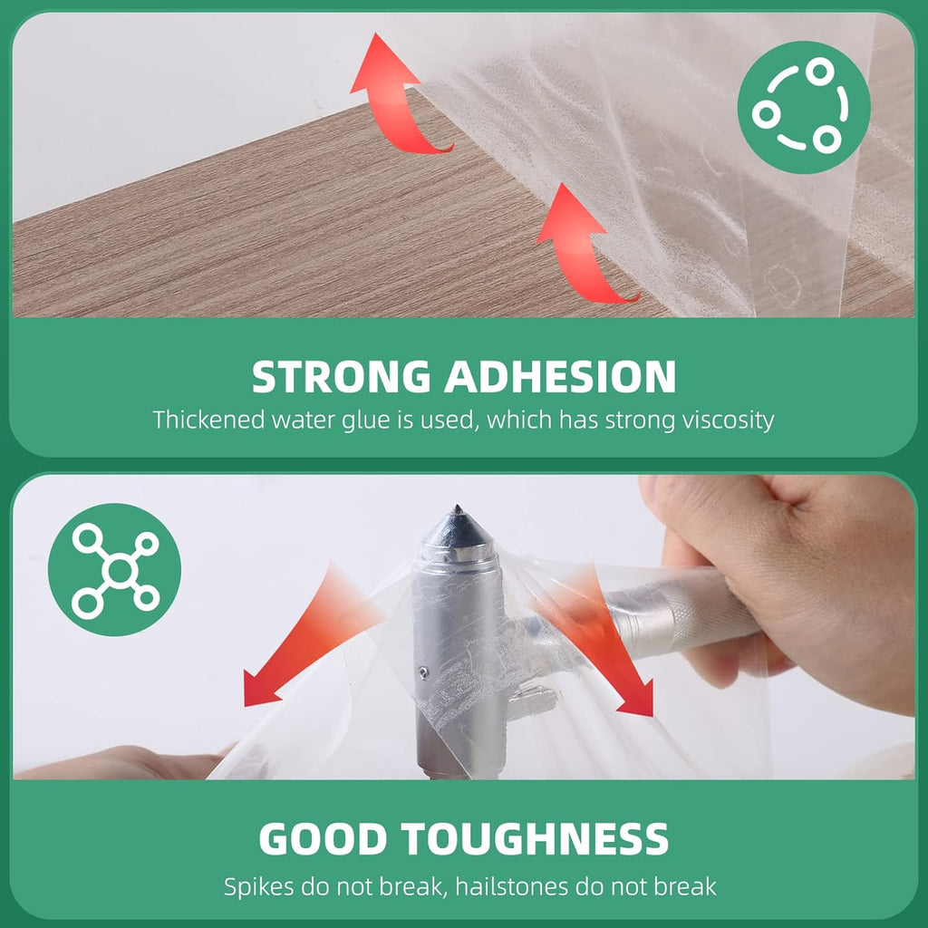 Greenhouse Repair Tape, 6.3 mil Thickness Greenhouse Plastic Tape, Clear UV Resistant Greenhouse Sheeting Coverings Film Tape(3inX213ft)