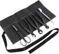 Wazakura Made in Japan 5PCS Bonsai Tool Kit with Roll Bag: Yasugi Steel Twig Bonsai Scissors, Concave Branch Cutter, Knob Cutter, Wire Cutter, Tweezers - 5 Tools Twig Schissor Set with Case…