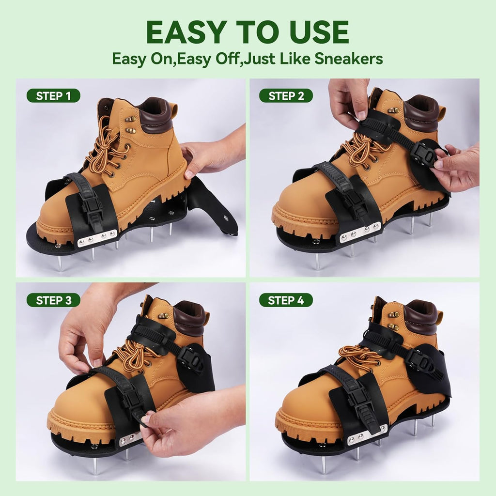 HFH Lawn Aerator Shoes for Grass，Aeration Shoes for Lawn，Spike Shoes for Lawn Aerating (Buckle)