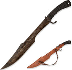 SV Handmade cast Manganese Steel Chopping Blade Sword, Full Tang, Outdoor, Hunting, Camping, Hiking, Survival, with Protective Cover, Multiple Styles to Choose from