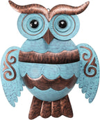Metal Wall Planter Owl Wall Mounted Planters Small Flower Pot with Drainage for Indoor Outdoor Farmhouse Hanging Planter Succulent Plant Container Vertical Garden Yard Decor