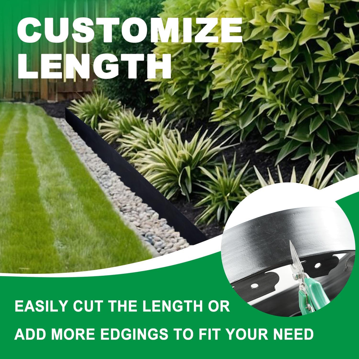 Hugeleaf Landscape Edging Kit 40 Feet with 48pcs Spikes, 4 Inches Garden Edging Flexible Landscape Lawn Border for Flower Beds Yard Pathway