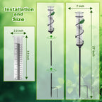 YNGFIL 27" Garden Rain Gauge - 7" Plastic Tube for Outdoor Indoor Use, Patio Yard Decor Statue