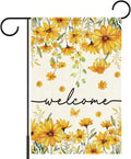 Welcome Flags for Outside,Spring Yellow Daisy Garden Flag for Yard Patio Lawn Decoration,12x18 Inch Double Sided