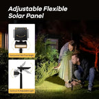 Consciot Warm White Solar Spot Lights Outdoor,Dusk-to-Dawn 600LM 360°Adjustable Solar Landscape Spotlights with IP65 Waterproof Solar Lights Outdoor,3 Brightness for Garden Yard Doorway Lawn, 4 Pack