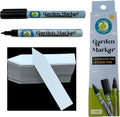 -100 Pack 4" Plastic Plant Labels for Seedlings with 2 Pack of Garden Marker Pens (Garden Markers Fade Resistant Plant Markers Outdoor Waterproof Pen Black Permanent Markers Plant Tags)