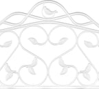 Evelyne Decorative Garden Border Edging: Faux Wrought Iron Leaf & Bird Design