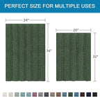 H.VERSAILTEX Bathroom Rugs Bath Mats Sets Super Absorbent Chenille Striped Bath Mats Non Skid Machine Wash Dry Rugs for Bathroom Floor Set of 2(Bronze Green, 24 x 36 Plus 20 x 32 - Inches)