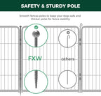 FXW Garden Fence Outdoor for The Yard – 32in(H) x 109.4ft(L) Heavy Duty Metal Animal Barrier for Dog and Rabbit, Decorative Dog Fence, 48 Panels, Silver