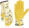 Womens Gardening Weeding Working Gloves, Leather Garden Glove for Women Thorn Proof No Stab for Digging, Planting,Pruning