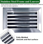 Heat Dissipation Louvered Vent Wall Gable Vents 304 Stainless Steel, Weather-Resistant Air Grille for Shed Barn Generator Box(37x37in/95x95cm)