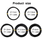 5 Roll Anodized Aluminum Bonsai Training Wire Kit with Bag, Black Bonsai Training Wire, Plant Wire Kit for Bonsai Artists & Beginners by Biugaaufai (1.0mm, 1.5mm, 2.0mm, 2.5mm, 3.0mm,5-Size 328 Feet)
